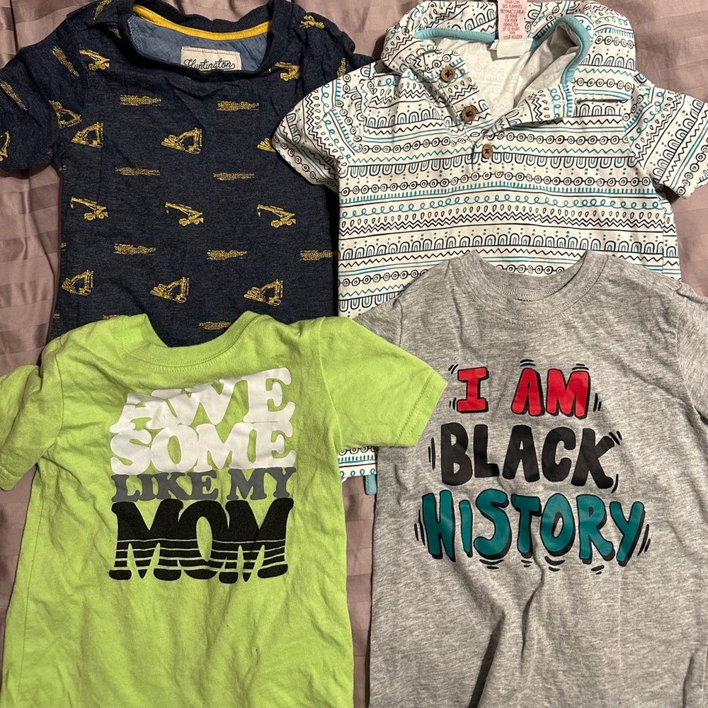 Four Toddler Boy Short Sleeve Shirts (2T)